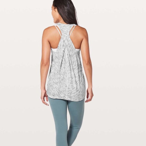 Lululemon Essential Tank Top in Tiger Space Dye Black White - Picture 1 of 8